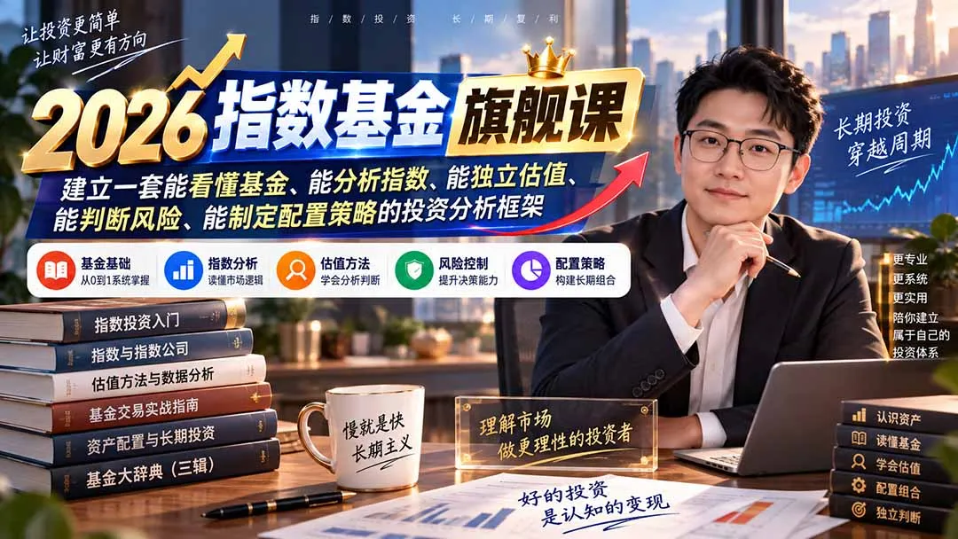 2026指数基金旗舰课|建立一套能看懂基金、能分析指数、能独立估值、能判断风险、能制定配置策略的投资分析框架-续财库
