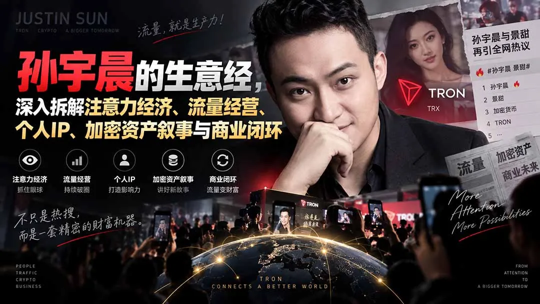 某星球精华文章——孙宇晨的生意经,深入拆解注意力经济、流量经营、个人IP、加密资产叙事与商业闭环-续财库