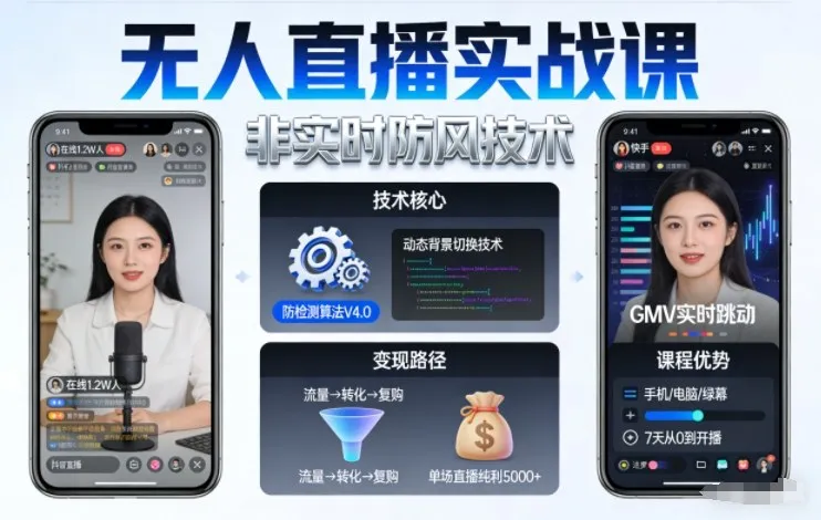宝子哥无人直播实战课，非实时防风技术，聚焦抖音快手等平台直播带货，轻松开启直播变现之路(更新260908)-续财库