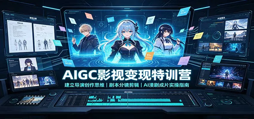 AIGC影视变现特训营：建立导演创作思维，剧本分镜剪辑，AI漫剧成片实操指南-续财库