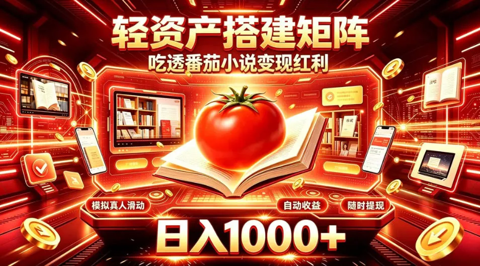 轻资产搭建矩阵，吃透番茄小说变现红利，日入1000+，支持无限矩阵放大【揭秘】-续财库
