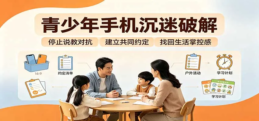 青少年手机沉迷破解：跳出管控说教思维，六步法引导孩子夺回注意力掌控权-续财库