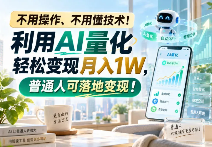 不用操作、不用懂技术！利用AI量化轻松变现月入1W，普通人可落地变现！【揭秘】-续财库