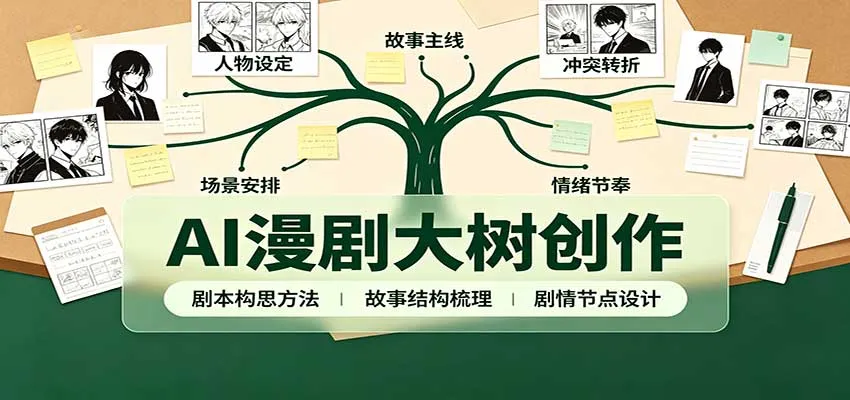 AI漫剧大树创作：剧本构思课程讲解，软件插件配置，配套工具资料完整梳理-续财库