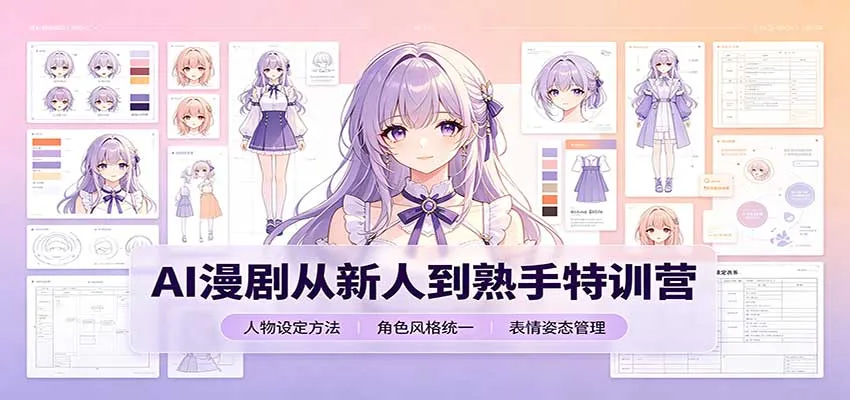 AI漫剧从新人到熟手特训营：剧本分镜创作，提示词模板，人物设定与工具资源-续财库