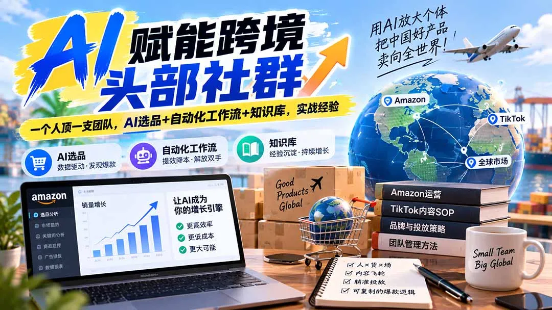 AI赋能跨境头部社群-更新9月：一个人顶一支团队，AI选品+自动化工作流+知识库，实战经验-续财库