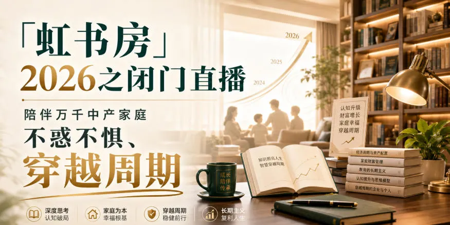 「虹书房」2026之闭门直播,陪伴万千中产家庭,不惑不惧、穿越周期-续财库