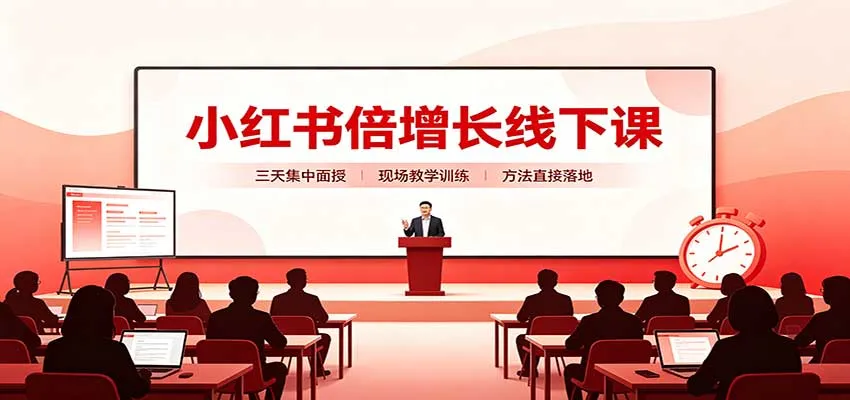 小红书倍增长线下课:三天集中面授,拆解选品、素材制作与起号全链路-续财库