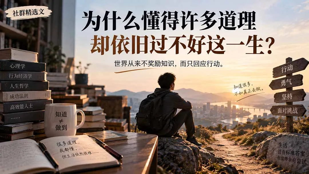 社群精选文:为什么懂得许多道理却依旧过不好这一生?-续财库