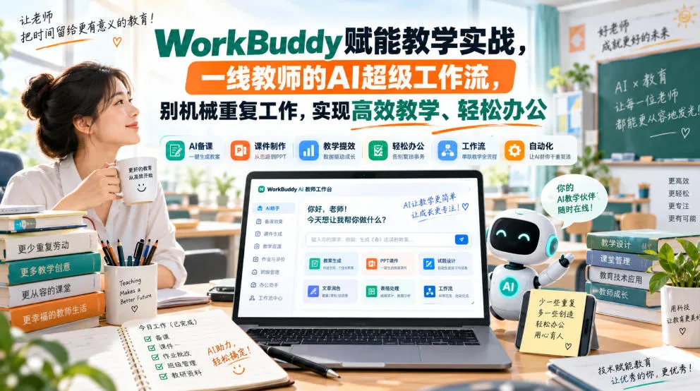 WorkBuddy赋能教学实战，一线教师的AI超级工作流，别机械重复工作，实现高效教学、轻松办公-续财库