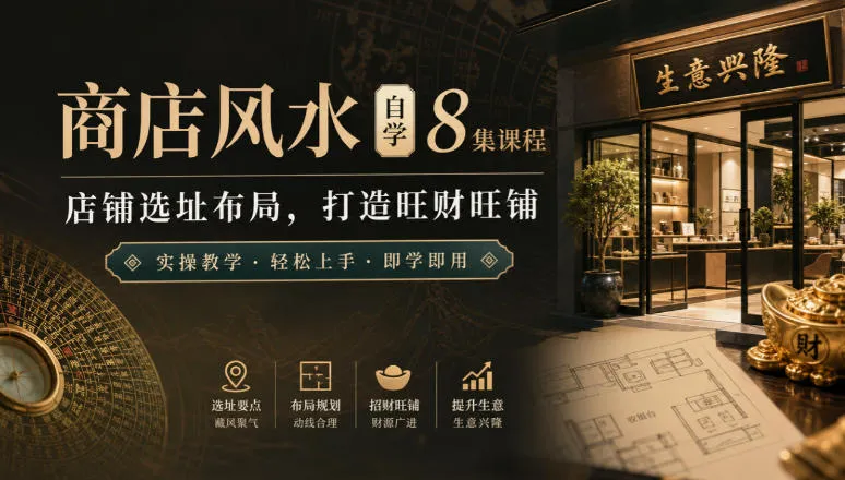 商店风水自学8集课程｜店铺选址布局，打造旺财旺铺实操教学-续财库