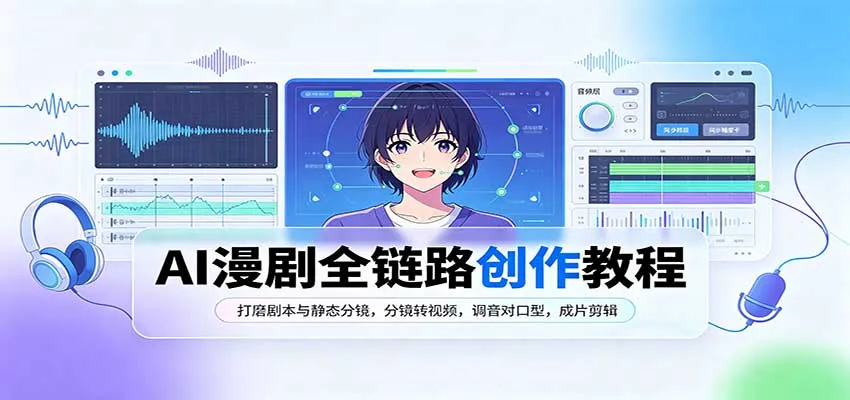 AI漫剧全链路创作教程：打磨剧本与静态分镜，分镜转视频，调音对口型，成片剪辑-续财库