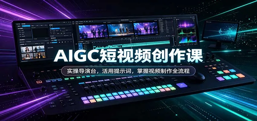 AIGC短视频创作课：实操导演台，活用提示词，掌握视频制作全流程-续财库