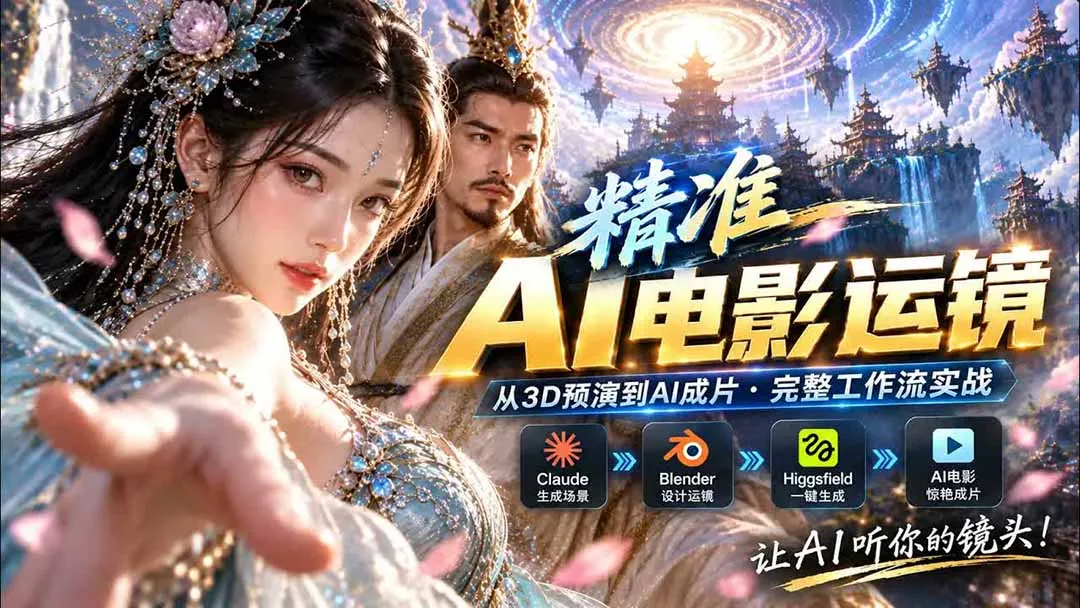 AI视频终于能精准运镜了！Claude + Blender + Higgsfield 免费插件实测-续财库