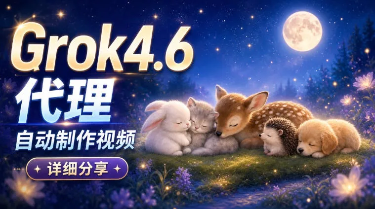 Grok 4.6代理自动制作视频！从提示词到成片全流程详细分享｜AI Agent实操分享-续财库