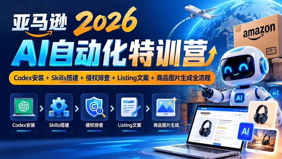 亚马逊2026AI自动化-10月特训营：Codex安装+Skills搭建+侵权排查+Listing文案+商品图片生成全流程-续财库