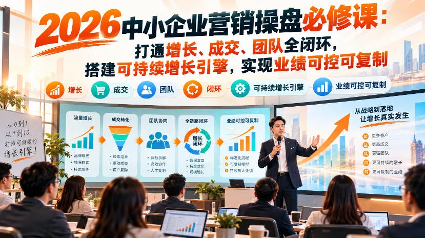 2026中小企业营销操盘必修课：打通增长、成交、团队全闭环，搭建可持续增长引擎，实现业绩可控可复制-续财库