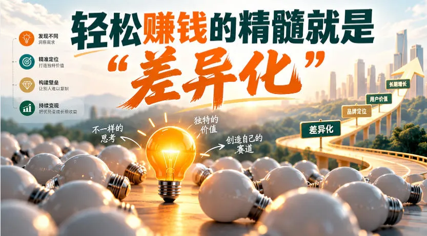 某公众号付费文章:轻松賺钱的精髓就是“差异化”-续财库