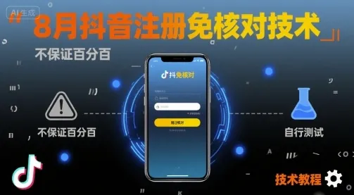 8月抖音注册免核对技术，不保证百分百，自测-续财库