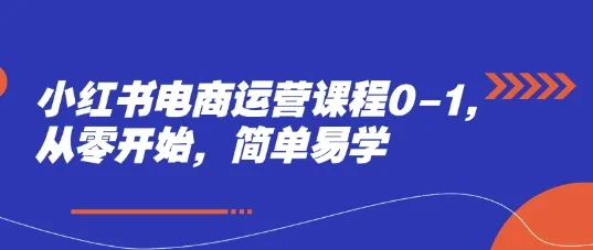 小红书电商运营课程0-1,从零开始,简单易学-续财库