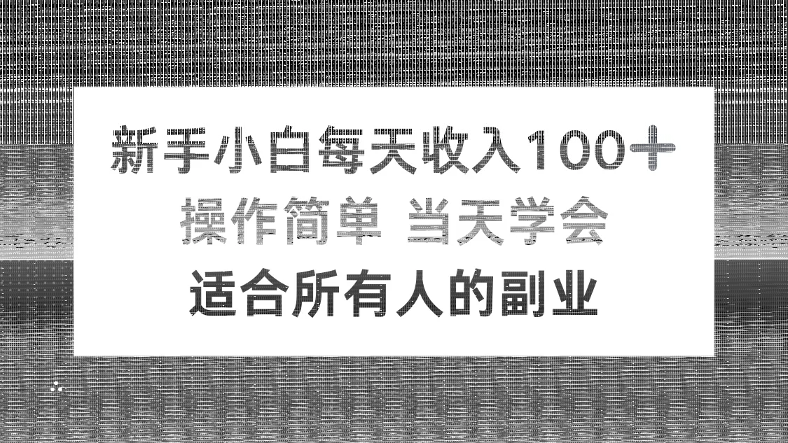 新手小白每天收入100+，操作简单 当天学会 ，适合所有人的副业-续财库