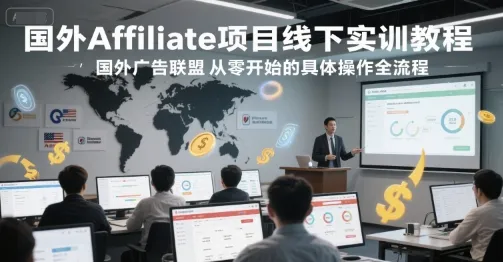 国外Affiliate项目线下实训教程，国外广告联盟从零开始的具体操作全流程-续财库