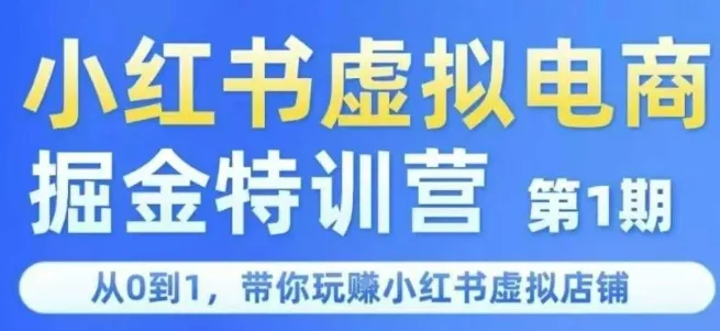 小红书虚拟电商掘金特训营第1期，从0到1，带你玩转小红书虚拟店铺-续财库
