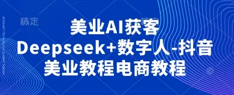 美业AI获客Deepseek+数字人-抖音美业教程电商教程-续财库