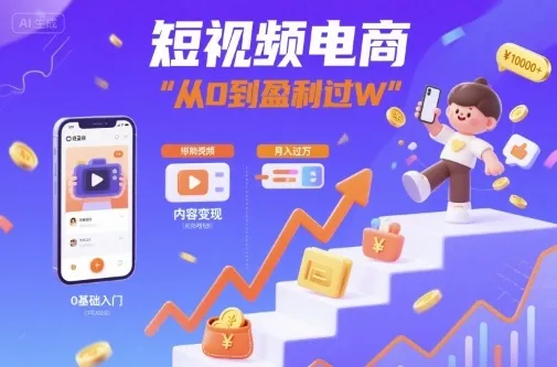 短视频电商:短视频变现从0到盈利过W-续财库