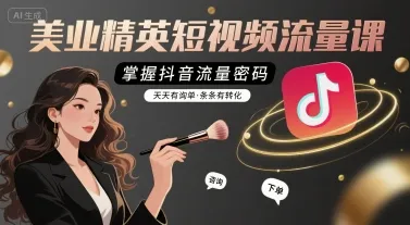 美业精英短视频流量课,掌握抖音流量密码,天天有询单,条条有转化-续财库