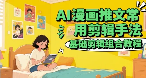 AI漫画推文常用剪辑手法，基础剪辑组合教程-续财库