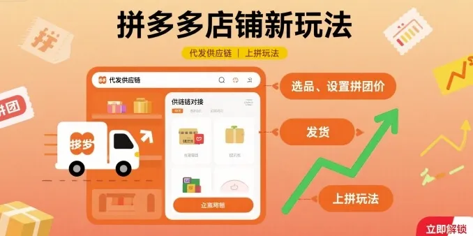 拼多多店铺新玩法，代发供应链上拼玩法-续财库