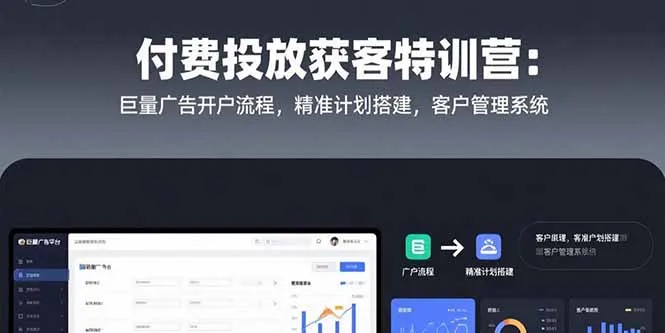付费投放获客特训营：巨量广告开户流程，精准计划搭建，客户管理系统-续财库