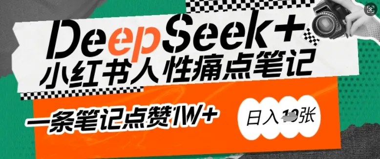 AI赋能小红书爆款秘籍:用DeepSeek轻松抓人性痛点,小白也能写出点赞破万的吸金笔记,日入多张-续财库