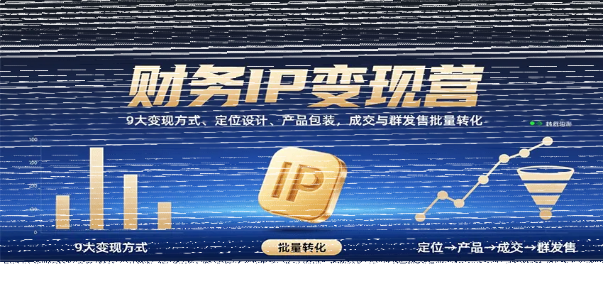 财务IP变现营：9大变现方式、定位设计、产品包装，成交与群发售批量转化-续财库