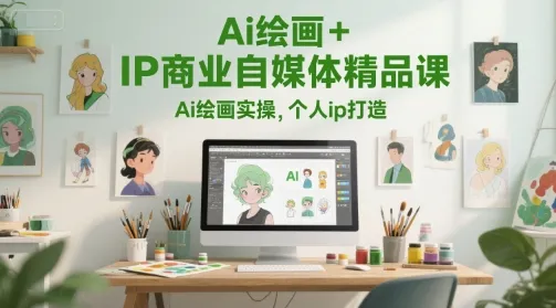 Ai绘画+IP商业自媒体精品课，Ai绘画实操，个人ip打造-续财库