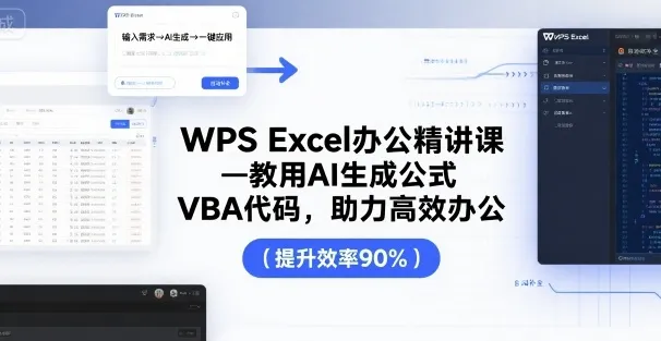WPS Excel办公精讲课,教用 AI 生成公式,VBA 代码,助力高效办公-续财库