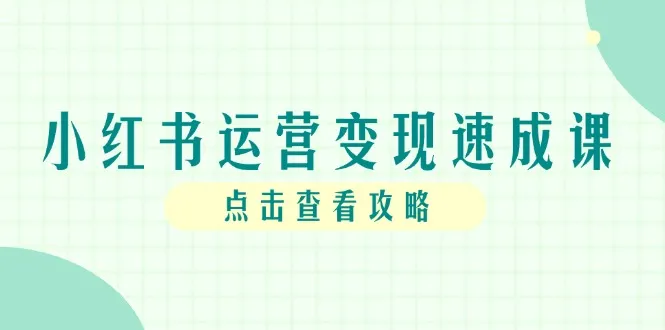 小红书运营变现速成课,账号搭建到暴力起号,个人IP全流程指南-续财库