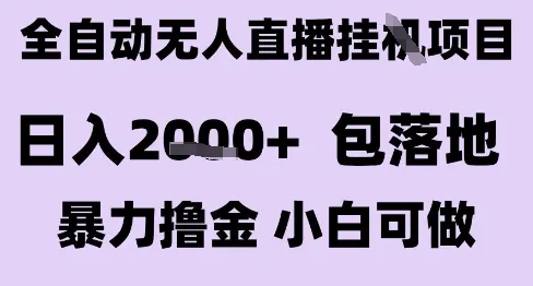 最新全自动抖音无人直播挂G项目，日入2k+ 包落地暴力撸金，小白可做【揭秘】-续财库