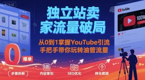 独立站卖家流量破局：从0到1掌握YouTube引流，手把手带你玩转油管流量-续财库