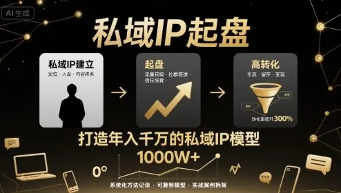 私域IP起盘，私域ip建立、起盘、高转化，打造年入千万的私域ip模型-续财库