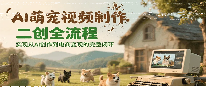 AI萌宠视频制作二创全流程，实现从AI创作到电商变现的完整闭环-续财库