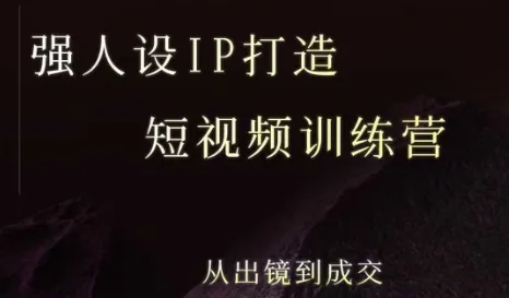 强人设ip打造课,8月最新5天短视频ip训练营,从出镜到成交-续财库
