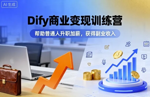 Dify商业变现训练营，帮助普通人升职加薪，获得副业收入-续财库