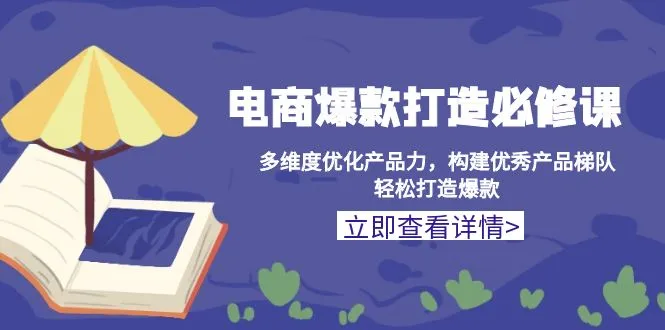电商爆款打造必修课：多维度优化产品力，构建优秀产品梯队，轻松打造爆款-续财库