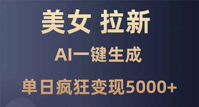美女暴力拉新,通过AI一键生成,单日疯狂变现5000+,纯小白一学就会!-续财库