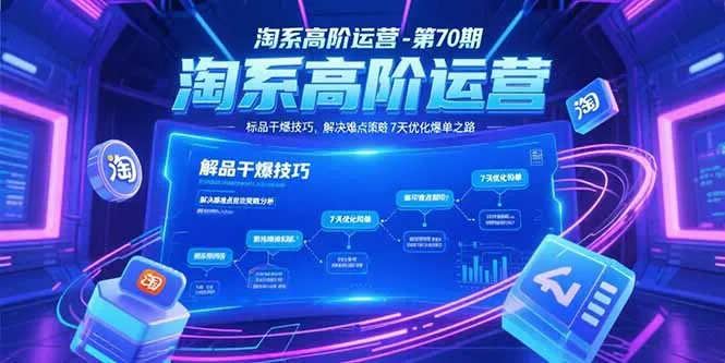 淘系高阶运营-第70期，标品干爆技巧，解决难点策略，大佬操盘方法-续财库