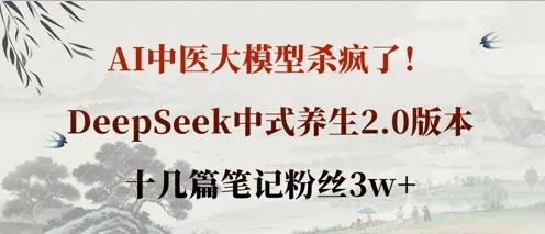 AI中医大模型杀疯了！DeepSeek中式养生2.0版本，十几篇笔记粉丝3w+-续财库
