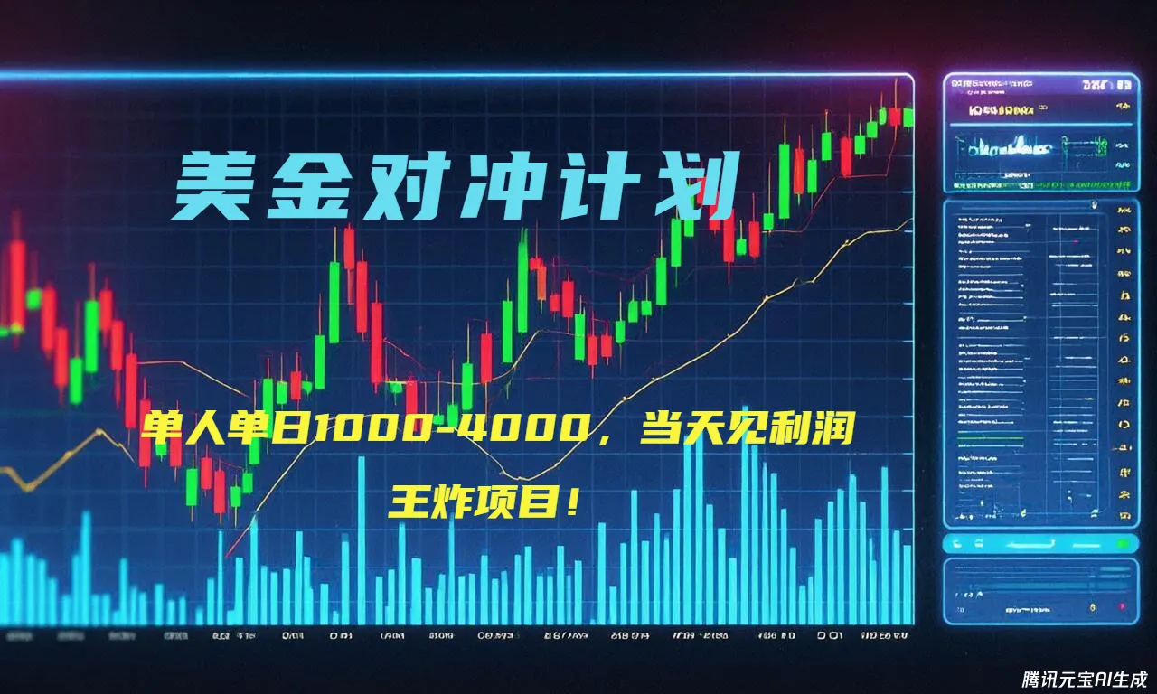 2025年最暴力项目“美金先登计划”最新最强对冲战法，每日实际收益1K-4K-续财库