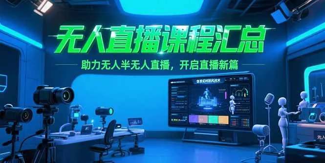 无人直播课程汇总，含非实时防风技术，助力无人半无人直播，开启直播新篇-续财库